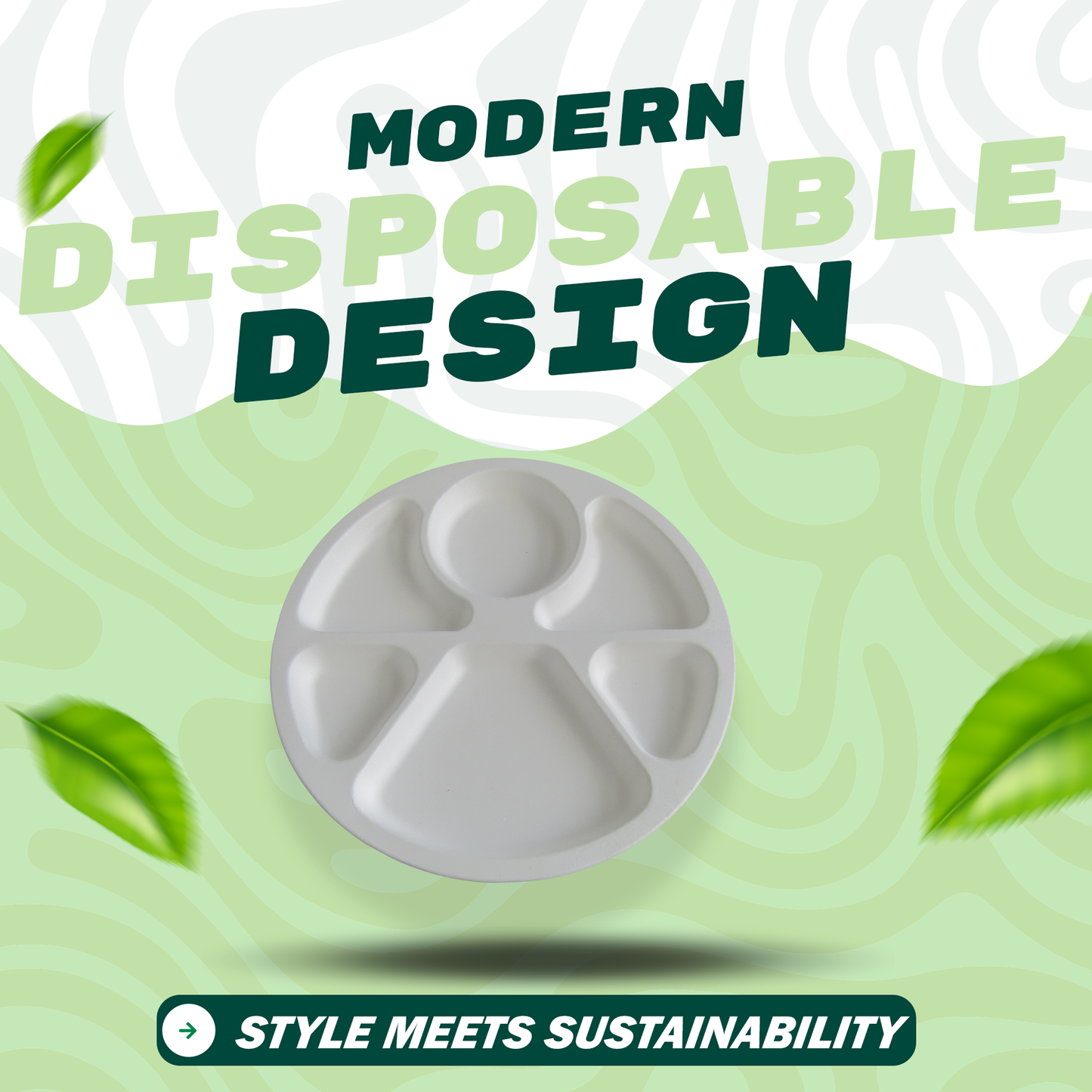 12" 6 COMPARTMENT ROUND TRAY