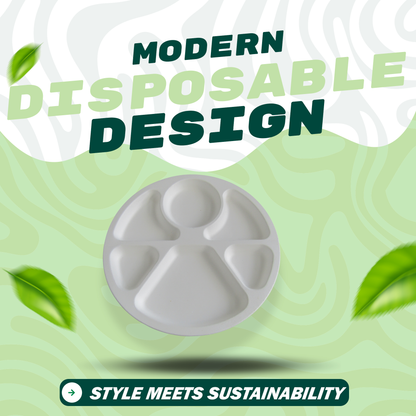 12" 6 COMPARTMENT ROUND TRAY