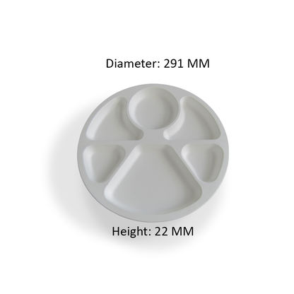 12" 6 COMPARTMENT ROUND TRAY