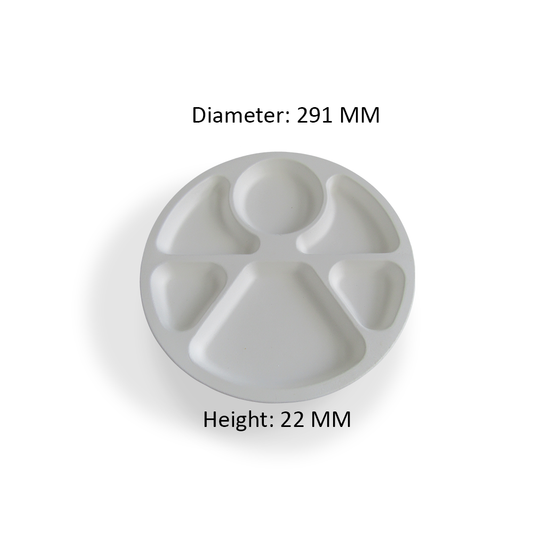 12" 6 COMPARTMENT ROUND TRAY