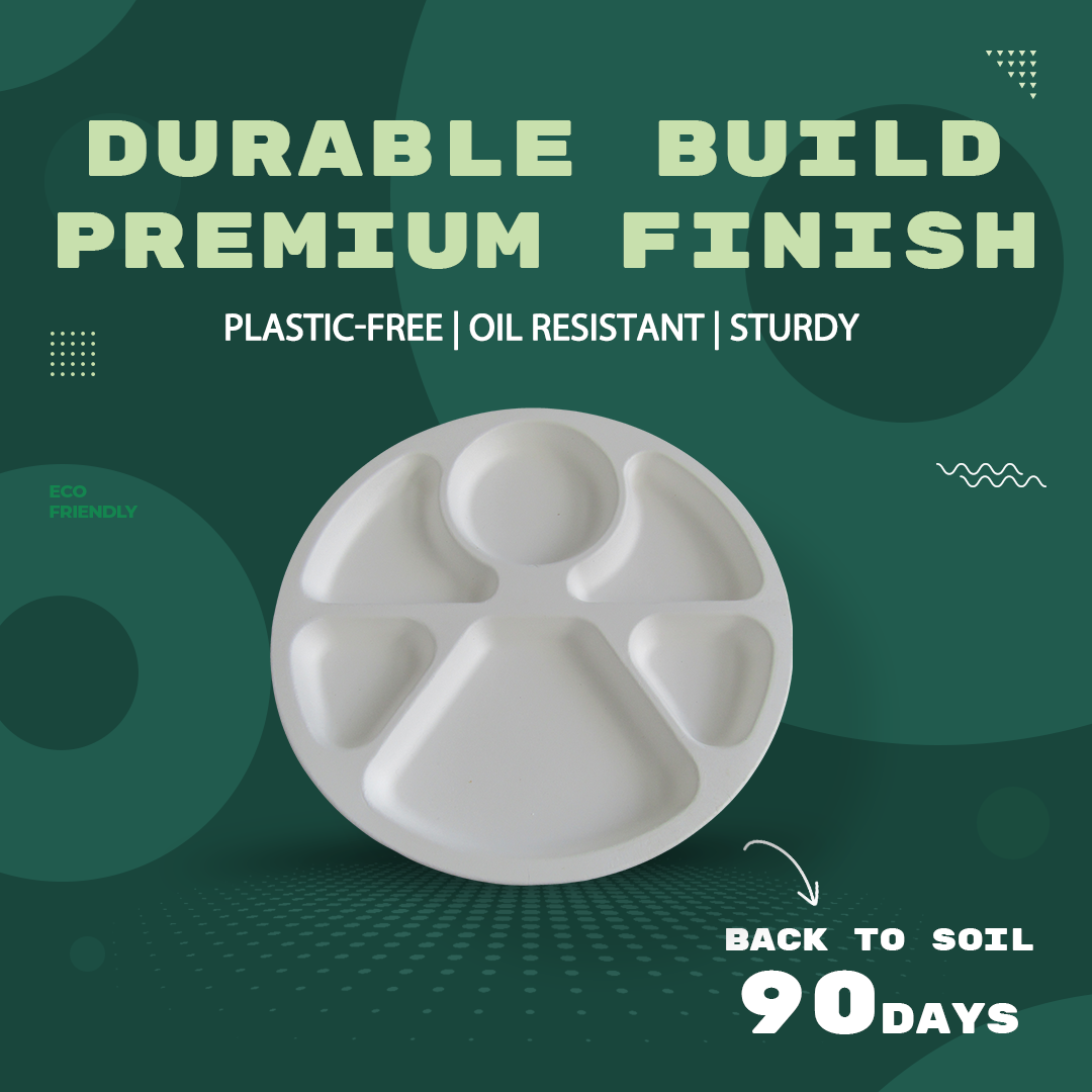 12" 6 COMPARTMENT ROUND TRAY