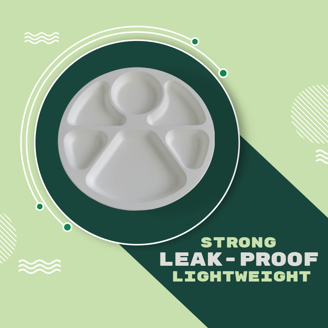 12" 6 COMPARTMENT ROUND TRAY